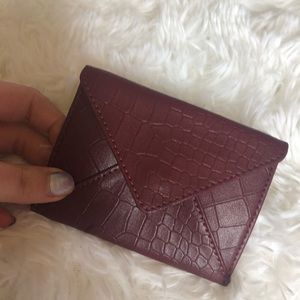 R &M snake skin marrón genuine leather card wallet